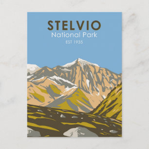 Nationalpark Stelvio Italien Zentrale Alpen Vintag Postkarte