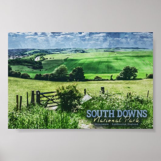 NATIONALPARK SÜDDOWNS - BRIGHTON - ENGLAND POSTER (Vorne)