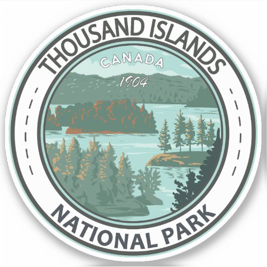 Nationalpark Thousineninseln Vintag Aufkleber (Vorderseite)