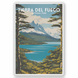 Nationalpark Tierra del Fuego Vintag Aufkleber