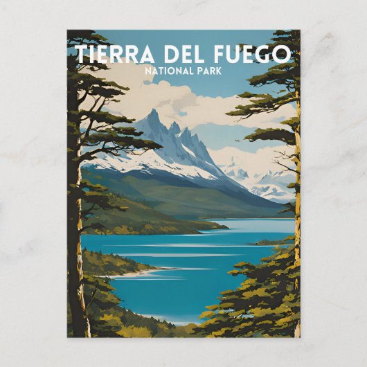 Nationalpark Tierra del Fuego Vintag Postkarte (Vorderseite)