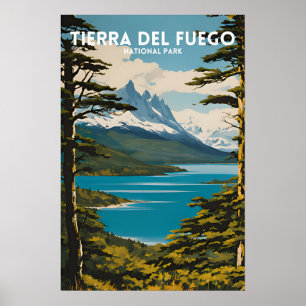 Nationalpark Tierra del Fuego Vintage Poster