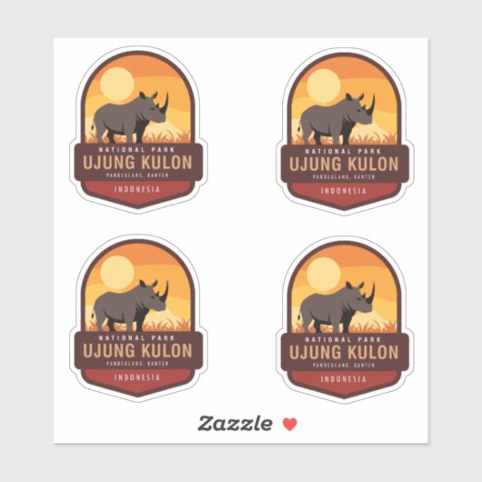 Nationalpark Ujung Kulon Indonesien Aufkleber (Blatt)