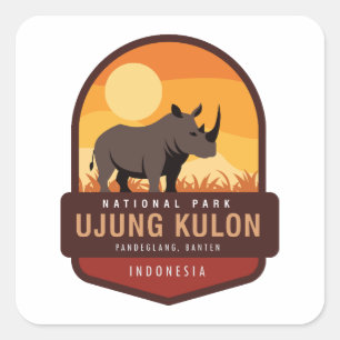 Nationalpark Ujung Kulon Indonesien Quadratischer Aufkleber