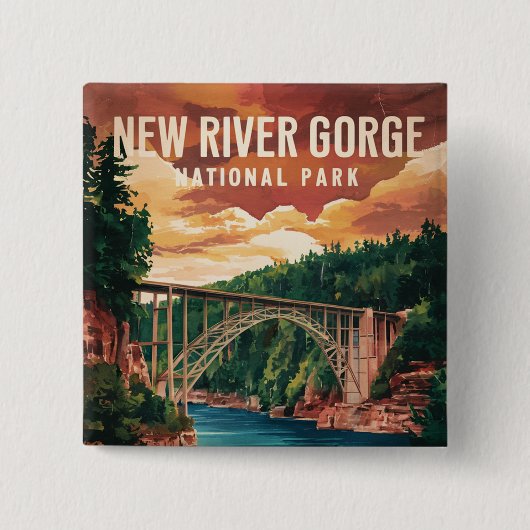 Nationalpark und Erhaltung der New River Gorge Button (Vorderseite)