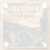 Nationalpark und Erhaltung der New River Gorge Glasuntersetzer (Rückseite)