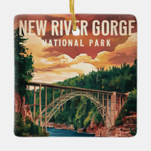 Nationalpark und Erhaltung der New River Gorge Keramikornament