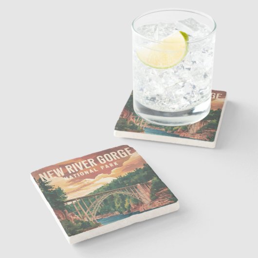 Nationalpark und Erhaltung der New River Gorge Steinuntersetzer (Seitenansicht)