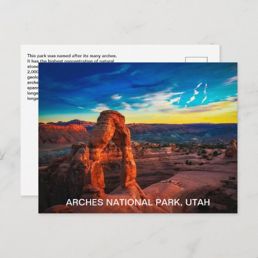 Nationalpark Utah Arches Postkarte (Vorne/Hinten)