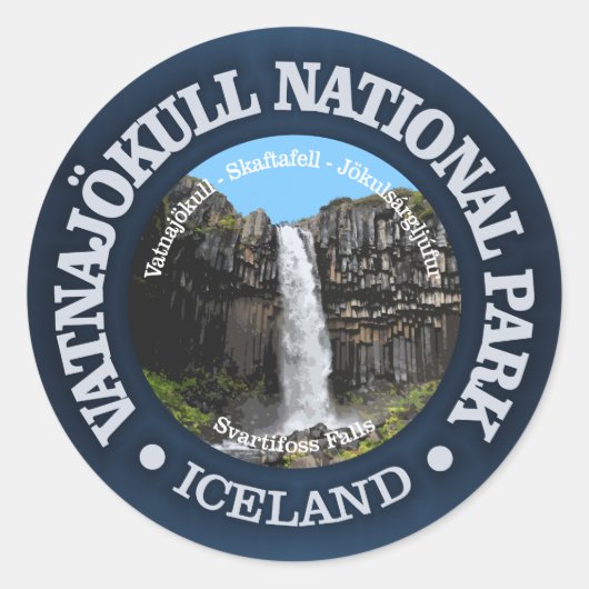 Nationalpark Vatnajokull Runder Aufkleber (Vorderseite)