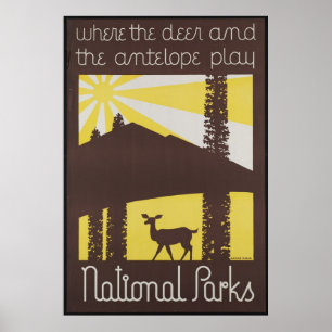 Nationalpark Vintage Travel Poster und Retro Print