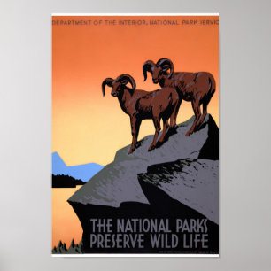 Nationalpark-Vintages Plakat US wieder hergestellt