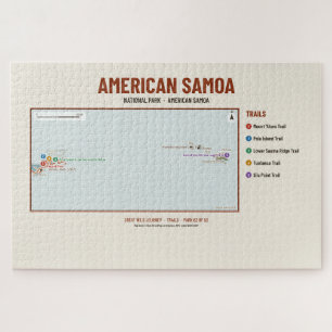 Nationalpark von Amerikanisch-Samoa-Wanderweg-Kart Puzzle