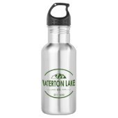 Nationalpark Waterton Lakes Edelstahlflasche (Vorderseite)