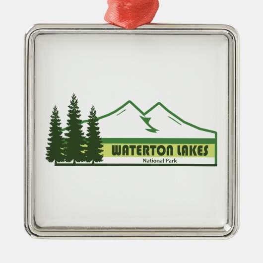 Nationalpark Waterton Seen Grüne Streifen Ornament Aus Metall (Vorne)