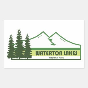Nationalpark Waterton Seen Grüne Streifen Rechteckiger Aufkleber
