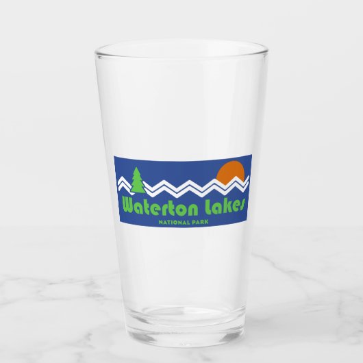 Nationalpark Waterton Seen Retro Glas (Vorderseite)