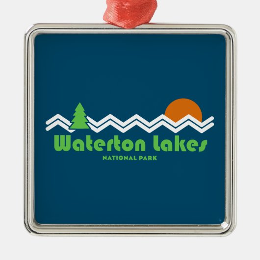 Nationalpark Waterton Seen Retro Ornament Aus Metall (Vorne)