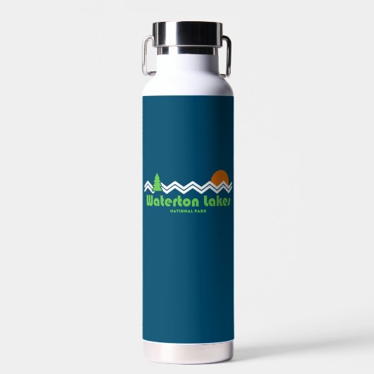 Nationalpark Waterton Seen Retro Trinkflasche (Vorne)