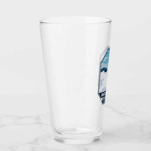 Nationalpark Weißer Sand Minimal Retro Emblem Glas (Rechts)