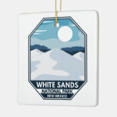 Nationalpark Weißer Sand Minimal Retro Emblem Keramikornament (Links)