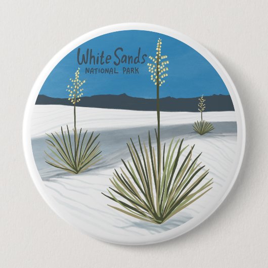 Nationalpark Weißer Sand New Mexico Gypsum Yucca Button (Vorderseite)