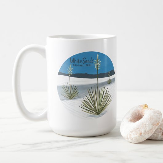 Nationalpark Weißer Sand New Mexico Gypsum Yucca Kaffeetasse (Mit Donut)