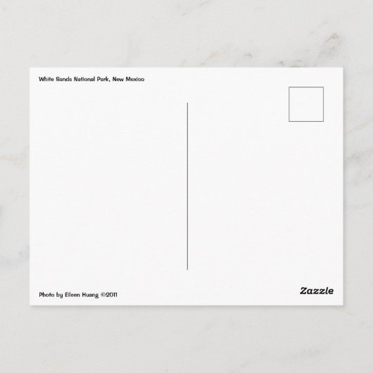 Nationalpark Weißer Sand, New Mexico Postkarte (Rückseite)