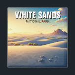 Nationalpark White Sands Magnet<br><div class="desc">Der Nationalpark White Sands ist ein einzigartiger und magischer Ort. Es ist eine Zuhause auf das weltgrößte Gipsablagfeld, wo der Sand aus reinen weißen Gipskristallen besteht. Der Park liegt im Süden von New Mexico und erstreckt sich über mehr als 400 km² Wüstenlandschaft. Die Dünen von White Sands verändern sich ständig...</div>