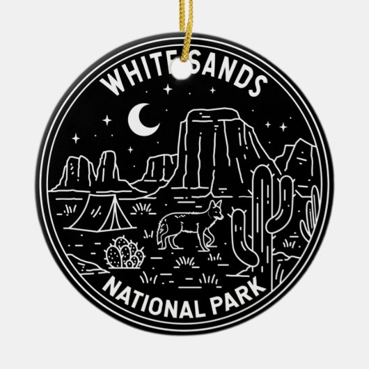 Nationalpark White Sands New Mexico Monoline Keramik Ornament (Vorne)