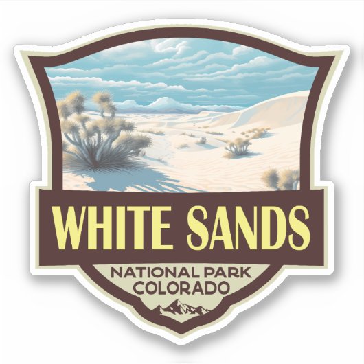Nationalpark White Sands Vintage Aufkleber (Vorderseite)