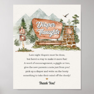 Nationalpark Windeln Gedanken Babydusche Zeichen Poster