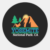 Nationalpark Yosemite Runder Aufkleber (Vorderseite)