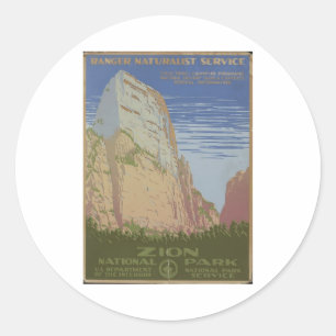 Nationalpark Zion 1938 Springdale Utah Runder Aufkleber