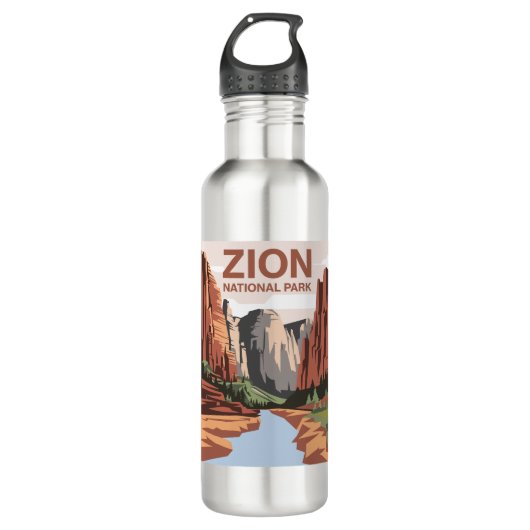 Nationalpark Zion Art Edelstahlflasche (Vorderseite)