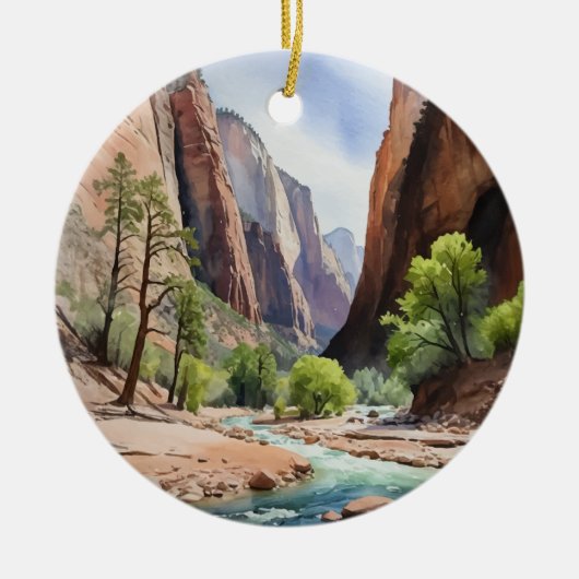 Nationalpark Zion Keramik Ornament (Vorne)