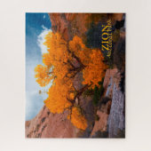 Nationalpark Zion Utah Goldener Herbstbaum Puzzle (Vertikal)