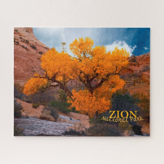 Nationalpark Zion Utah Goldener Herbstbaum Puzzle (Horizontal)