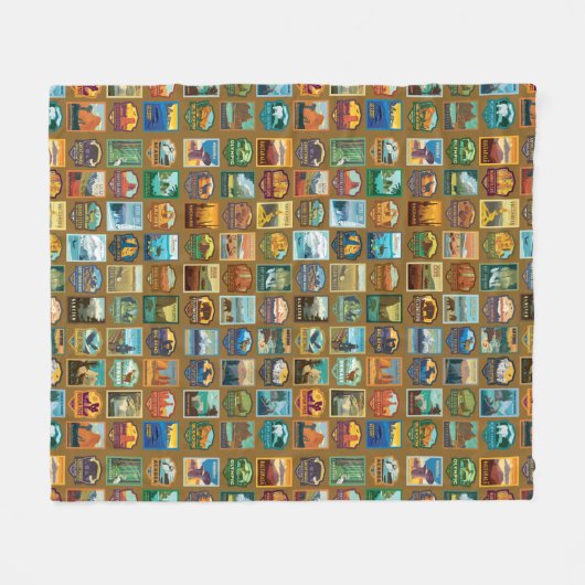 Nationalparkmuster Fleecedecke (Vorderseite (Horizontal))