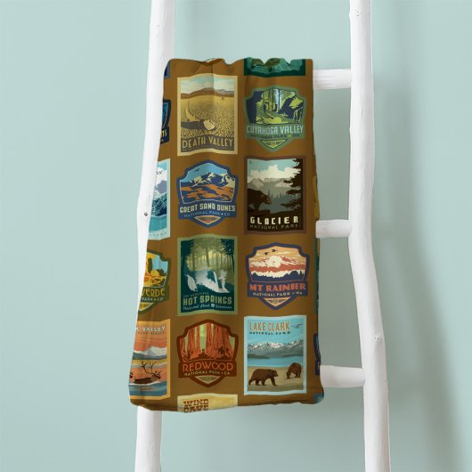 Nationalparkmuster Fleecedecke