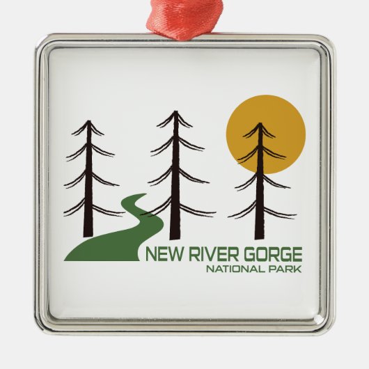 Nationalparkroute New River Gorge Ornament Aus Metall (Vorne)
