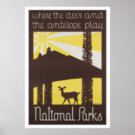 Nationalparks Deer und Antelope Poster