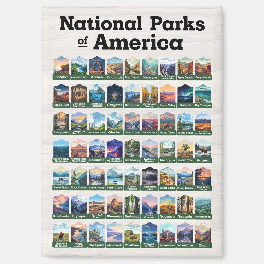 Nationalparks der USA USA Magnet (Vorderseite)