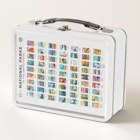 Nationalparks der Vereinigten Staaten Liste Vintag Metall Brotdose (Vorderseite)
