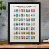Nationalparks der Vereinigten Staaten Liste Vintag
