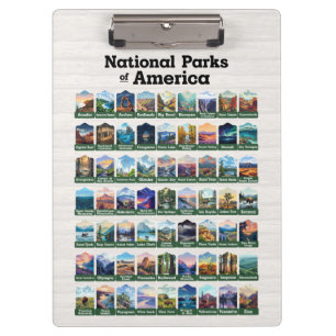 Nationalparks der Vereinigten Staaten von Amerika Klemmbrett