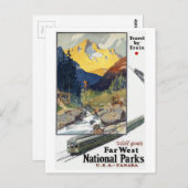Nationalparks Fahrt mit dem Zug Postkarte (Vorne/Hinten)