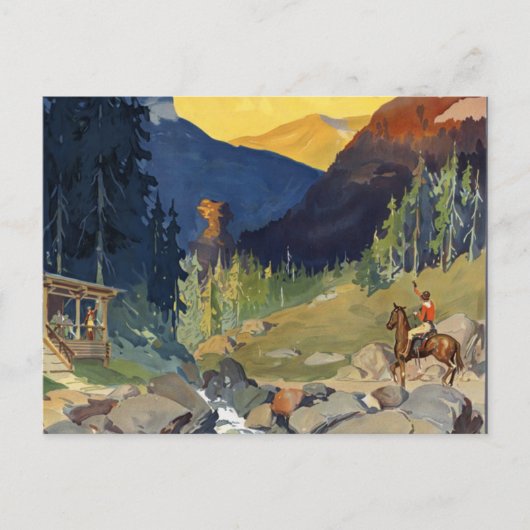 Nationalparks Fahrt mit dem Zug Postkarte (Vorderseite)