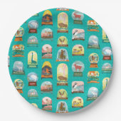 Nationalparks in Aquamarin Napkins Pappteller (Vorderseite)