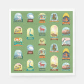 Nationalparks in grünen Neapel Serviette (Vorderseite)